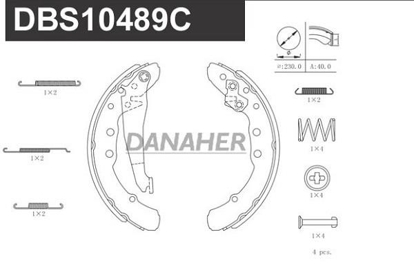 Danaher DBS10489C Колодки гальмівні барабанні, комплект DBS10489C: Купити в Україні - Добра ціна на EXIST.UA!