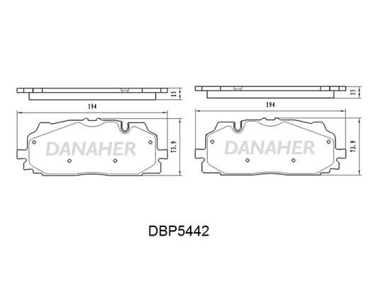 Danaher DBP5442 Гальмівні колодки передні, комплект DBP5442: Приваблива ціна - Купити в Україні на EXIST.UA!
