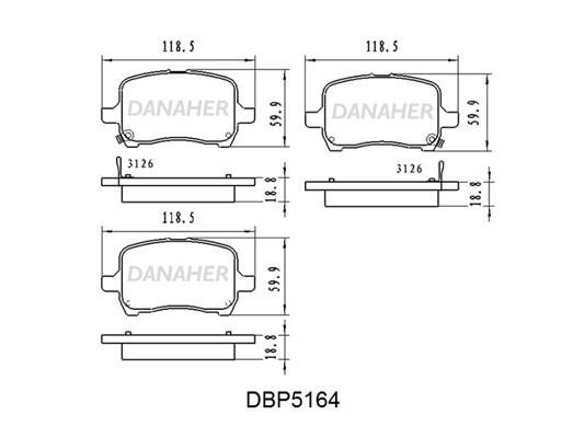 Danaher DBP5164 Гальмівні колодки передні, комплект DBP5164: Купити в Україні - Добра ціна на EXIST.UA!