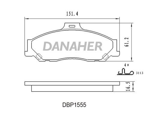 Danaher DBP1555 Гальмівні колодки, комплект DBP1555: Купити в Україні - Добра ціна на EXIST.UA!