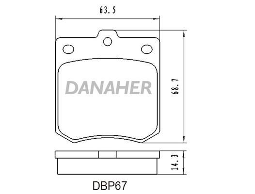 Danaher DBP67 Гальмівні колодки, комплект DBP67: Купити в Україні - Добра ціна на EXIST.UA!