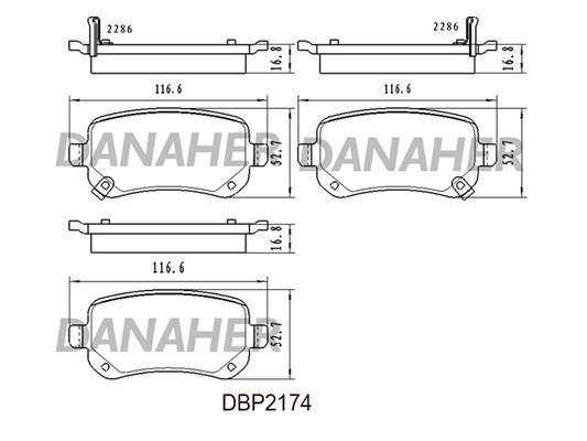 Danaher DBP2174 Гальмівні колодки, комплект DBP2174: Купити в Україні - Добра ціна на EXIST.UA!