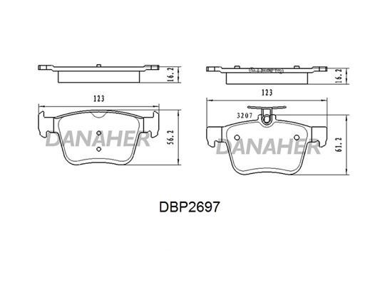 Danaher DBP2697 Гальмівні колодки, комплект DBP2697: Купити в Україні - Добра ціна на EXIST.UA!
