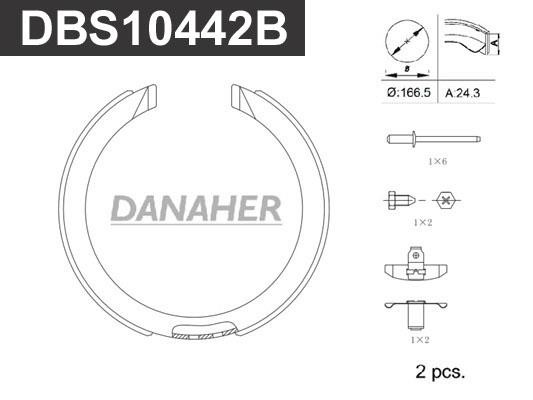 Danaher DBS10442B Колодки гальмівні стояночного гальма DBS10442B: Купити в Україні - Добра ціна на EXIST.UA!
