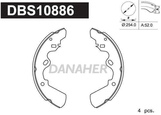 Danaher DBS10886 Колодки гальмівні барабанні, комплект DBS10886: Купити в Україні - Добра ціна на EXIST.UA!