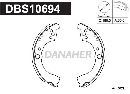Danaher DBS10694 Колодки гальмівні барабанні, комплект DBS10694: Купити в Україні - Добра ціна на EXIST.UA!