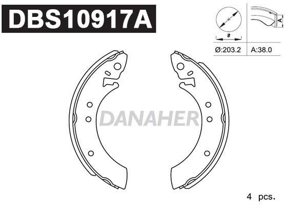 Danaher DBS10917A Колодки гальмівні барабанні, комплект DBS10917A: Купити в Україні - Добра ціна на EXIST.UA!
