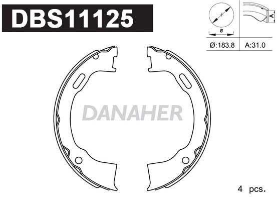 Danaher DBS11125 Колодки гальмівні стояночного гальма DBS11125: Приваблива ціна - Купити в Україні на EXIST.UA!