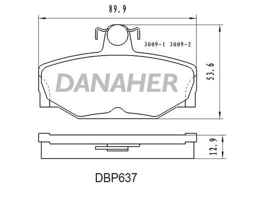 Danaher DBP637 Гальмівні колодки, комплект DBP637: Приваблива ціна - Купити в Україні на EXIST.UA!