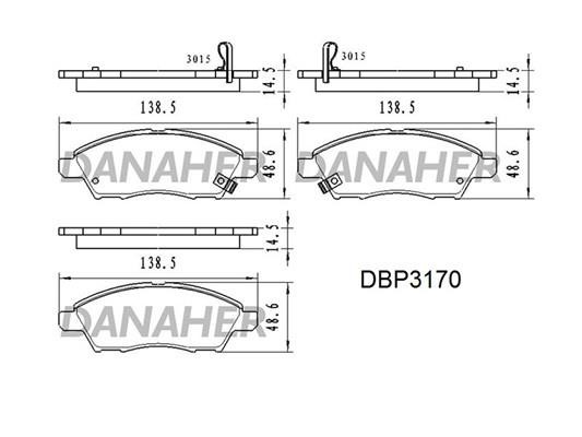 Danaher DBP3170 Гальмівні колодки, комплект DBP3170: Купити в Україні - Добра ціна на EXIST.UA!