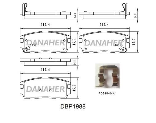 Danaher DBP1988 Гальмівні колодки задні, комплект DBP1988: Купити в Україні - Добра ціна на EXIST.UA!