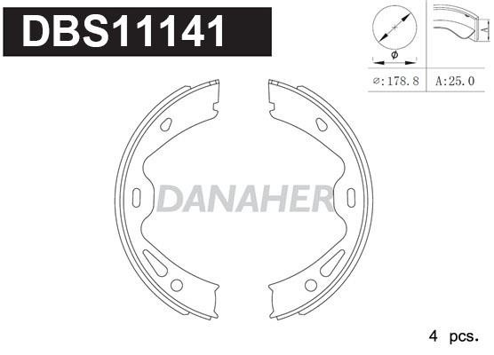 Danaher DBS11141 Колодки гальмівні стояночного гальма DBS11141: Купити в Україні - Добра ціна на EXIST.UA!