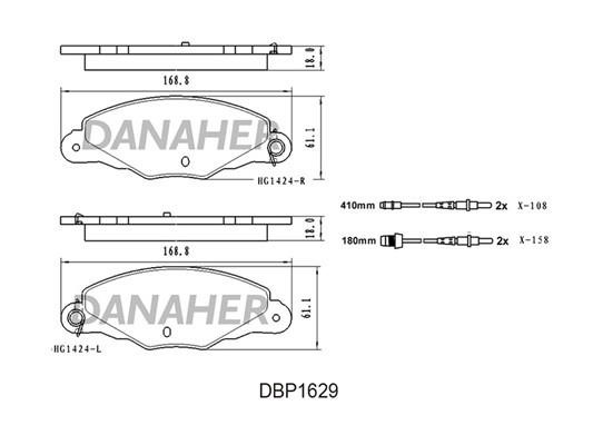 Danaher DBP1629 Гальмівні колодки, комплект DBP1629: Купити в Україні - Добра ціна на EXIST.UA!