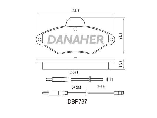 Danaher DBP787 Гальмівні колодки, комплект DBP787: Купити в Україні - Добра ціна на EXIST.UA!