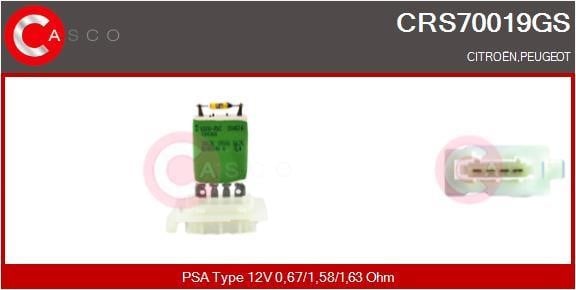 Casco CRS70019GS Резистор, компресор салону CRS70019GS: Купити в Україні - Добра ціна на EXIST.UA!