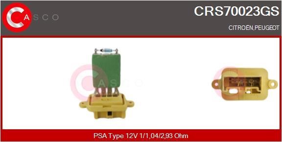 Casco CRS70023GS Резистор, компресор салону CRS70023GS: Купити в Україні - Добра ціна на EXIST.UA!
