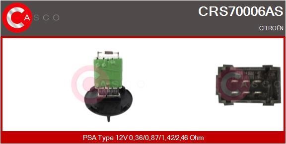 Casco CRS70006AS Резистор, компресор салону CRS70006AS: Приваблива ціна - Купити в Україні на EXIST.UA!