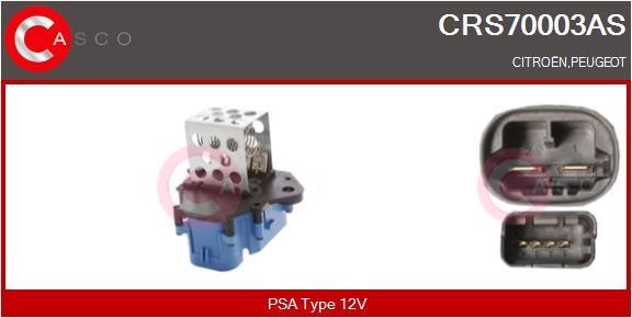 Casco CRS70003AS Додатковий резистор, електродвигун вентилятора радіатора CRS70003AS: Купити в Україні - Добра ціна на EXIST.UA!