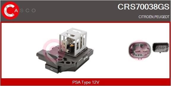 Casco CRS70038GS Додатковий резистор, електродвигун вентилятора радіатора CRS70038GS: Купити в Україні - Добра ціна на EXIST.UA!
