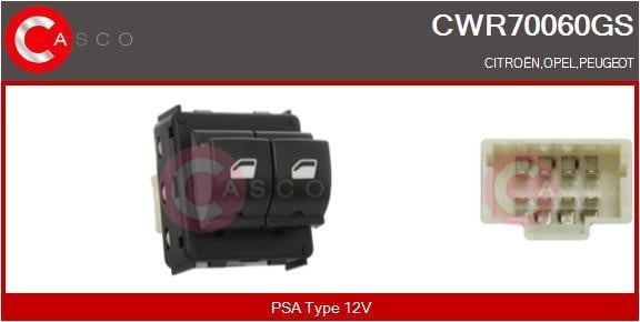 Casco CWR70060GS Кнопка склопідіймача CWR70060GS: Приваблива ціна - Купити в Україні на EXIST.UA!