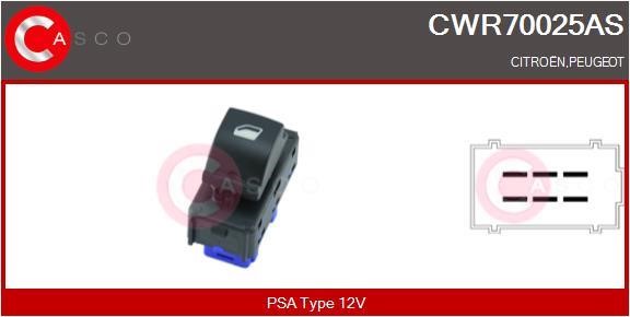 Casco CWR70025AS Кнопка склопідіймача CWR70025AS: Приваблива ціна - Купити в Україні на EXIST.UA!