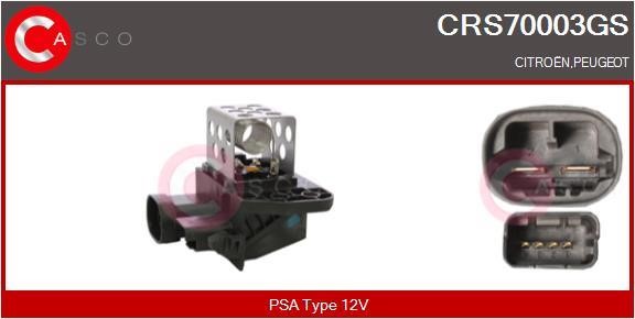 Casco CRS70003GS Додатковий резистор, електродвигун вентилятора радіатора CRS70003GS: Купити в Україні - Добра ціна на EXIST.UA!