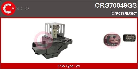 Casco CRS70049GS Додатковий резистор, електродвигун вентилятора радіатора CRS70049GS: Купити в Україні - Добра ціна на EXIST.UA!