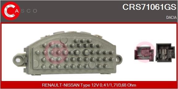 Casco CRS71061GS Резистор, компресор салону CRS71061GS: Купити в Україні - Добра ціна на EXIST.UA!