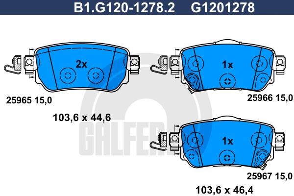 Galfer B1G12012782 Гальмівні колодки, комплект B1G12012782: Купити в Україні - Добра ціна на EXIST.UA!