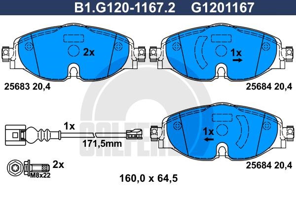 Galfer B1G12011672 Гальмівні колодки, комплект B1G12011672: Купити в Україні - Добра ціна на EXIST.UA!