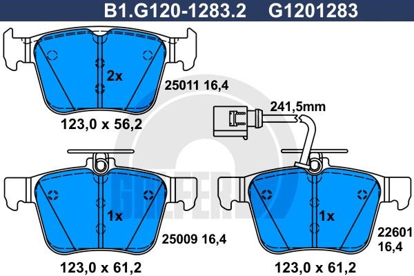 Galfer B1G12012832 Гальмівні колодки, комплект B1G12012832: Купити в Україні - Добра ціна на EXIST.UA!