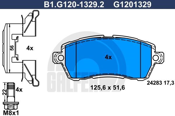Galfer B1.G120-1329.2 Гальмівні колодки, комплект B1G12013292: Купити в Україні - Добра ціна на EXIST.UA!