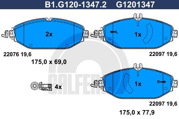 Galfer B1.G120-1347.2 Гальмівні колодки, комплект B1G12013472: Купити в Україні - Добра ціна на EXIST.UA!