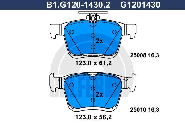 Galfer B1G12014302 Гальмівні колодки, комплект B1G12014302: Купити в Україні - Добра ціна на EXIST.UA!