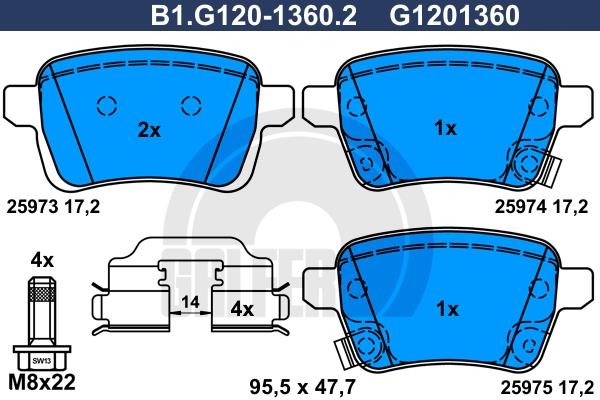 Galfer B1G12013602 Гальмівні колодки, комплект B1G12013602: Купити в Україні - Добра ціна на EXIST.UA!