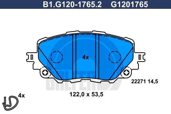 Galfer B1.G120-1765.2 Гальмівні колодки, комплект B1G12017652: Купити в Україні - Добра ціна на EXIST.UA!
