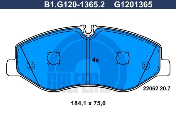 Galfer B1G12013652 Гальмівні колодки, комплект B1G12013652: Купити в Україні - Добра ціна на EXIST.UA!