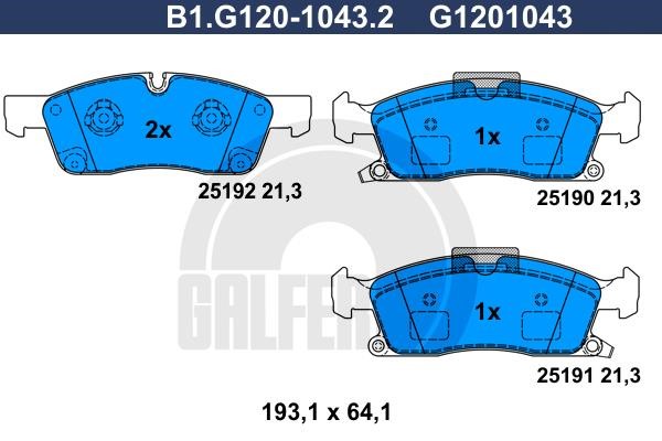 Galfer B1G12010432 Гальмівні колодки, комплект B1G12010432: Купити в Україні - Добра ціна на EXIST.UA!