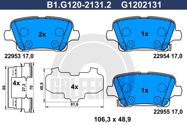 Galfer B1.G120-2131.2 Гальмівні колодки, комплект B1G12021312: Купити в Україні - Добра ціна на EXIST.UA!