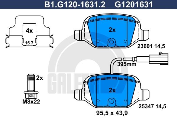 Galfer B1.G120-1631.2 Гальмівні колодки, комплект B1G12016312: Купити в Україні - Добра ціна на EXIST.UA!