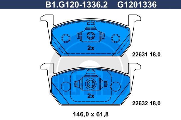 Galfer B1.G120-1336.2 Гальмівні колодки, комплект B1G12013362: Купити в Україні - Добра ціна на EXIST.UA!