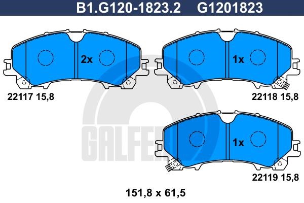 Galfer B1.G120-1823.2 Гальмівні колодки, комплект B1G12018232: Купити в Україні - Добра ціна на EXIST.UA!