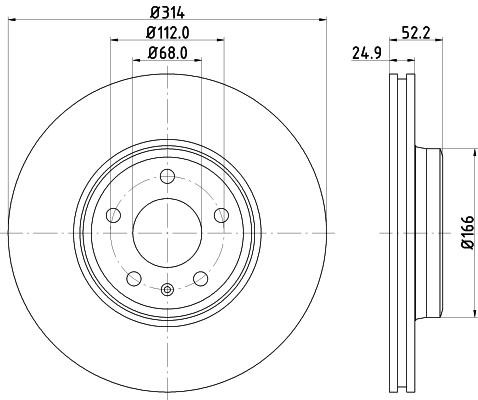 Hella-Pagid 8DD 355 128-711 Диск гальмівний 8DD355128711: Приваблива ціна - Купити в Україні на EXIST.UA!