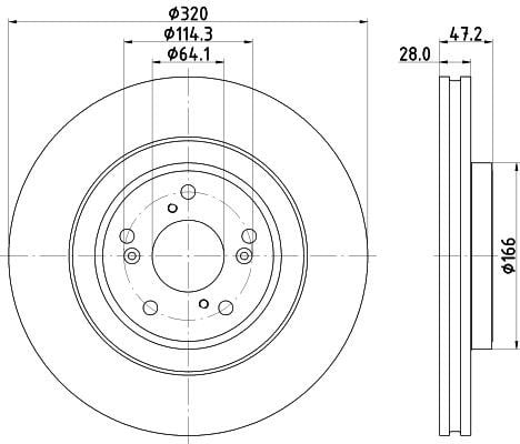 Hella-Pagid 8DD 355 132-241 Диск гальмівний передній вентильований 8DD355132241: Приваблива ціна - Купити в Україні на EXIST.UA! 8DD355132241 Hella-Pagid Диск гальмівний передній вентильований