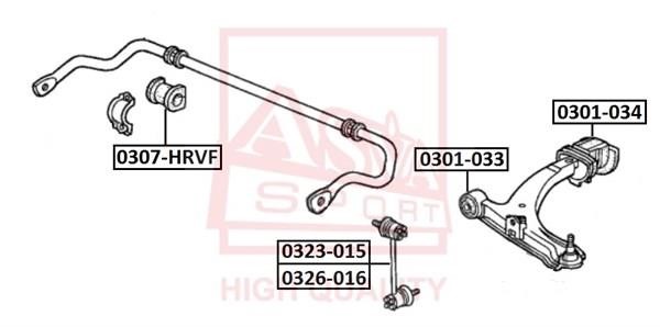 Asva 0307-HRVF Втулка стабілізатора 0307HRVF: Приваблива ціна - Купити в Україні на EXIST.UA!
