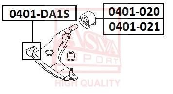 Asva 0401-DA1S Сайлентблок переднього нижнього важеля передній 0401DA1S: Купити в Україні - Добра ціна на EXIST.UA!