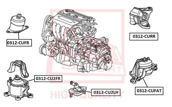 Asva 0312-CU2LH Подушка двигуна 0312CU2LH: Купити в Україні - Добра ціна на EXIST.UA!