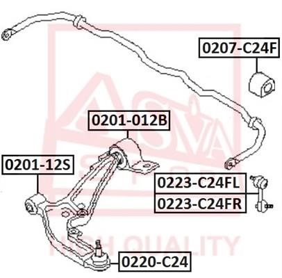 Asva 0223-C24FR Стійка стабілізатора 0223C24FR: Купити в Україні - Добра ціна на EXIST.UA!