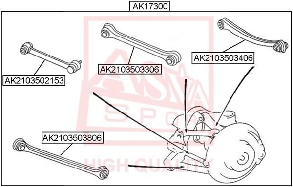 Asva AK2103502153 Важіль підвіски AK2103502153: Купити в Україні - Добра ціна на EXIST.UA!