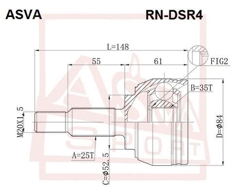 Asva RN-DSR4 Комплект шарнірів, приводний вал RNDSR4: Купити в Україні - Добра ціна на EXIST.UA!